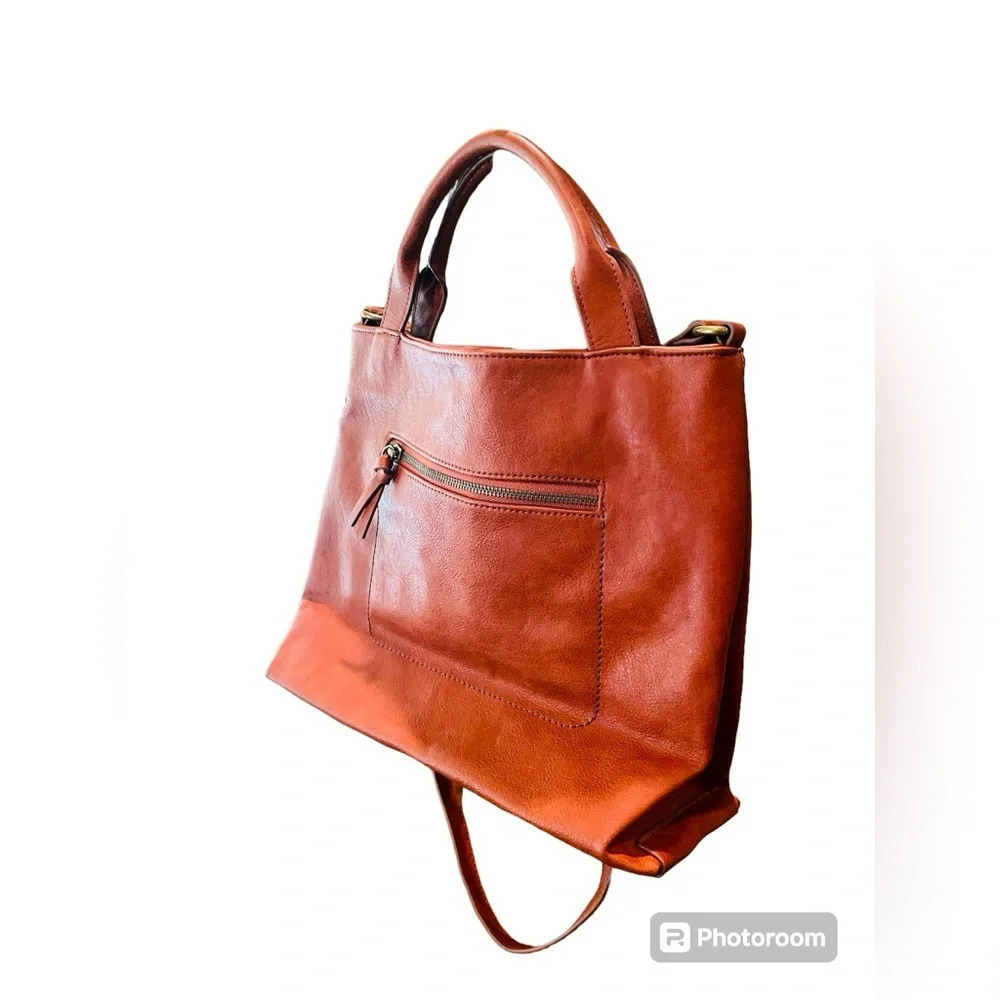 Sonoma women’s handbag purse faux leather double handle shoulder strap brown